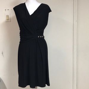 NWT Cute little black dress w/ rhinestone buckle.